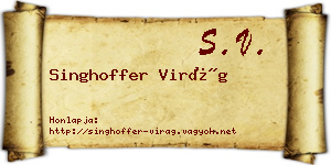 Singhoffer Virág névjegykártya